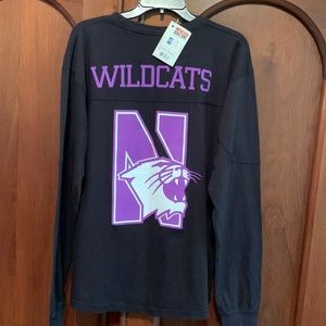 Northwestern University Black Oversized Long Sleeve T-Shirt Women Size Medium